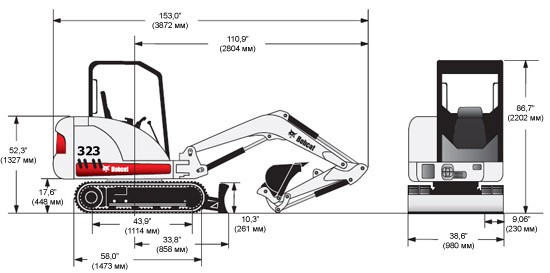 Мини-экскаватор Bobcat-323 в Гродно, Гродненской области - аренда с водителем